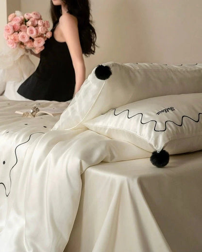 Luxurious Retro Silky Tencel Lyocell Queen Duvet Cover Set for Ultimate Comfort
