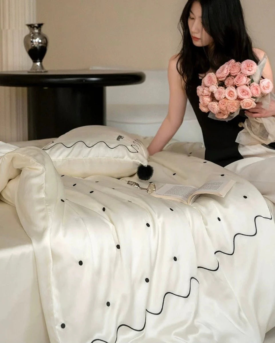 Luxurious Retro Silky Tencel Lyocell Queen Duvet Cover Set for Ultimate Comfort