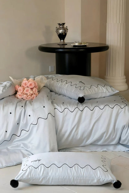 Luxurious Retro Nordic Tencel Lyocell Queen Duvet Cover Set - Silky Smooth Elegance