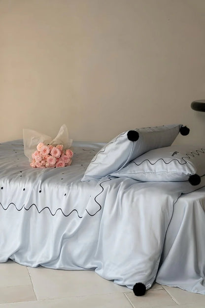 Luxurious Retro Nordic Tencel Lyocell Queen Duvet Cover Set - Silky Smooth Elegance