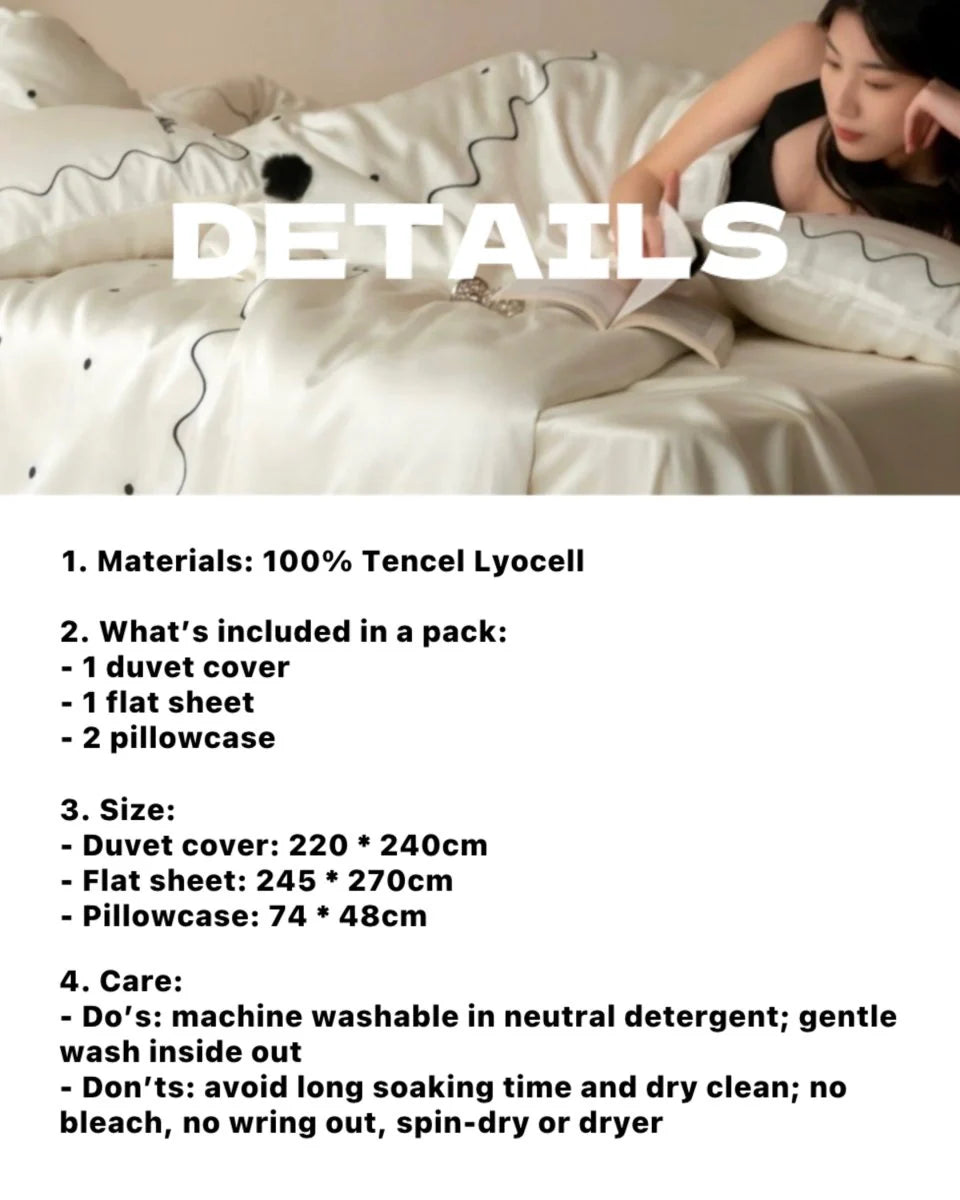 Luxurious Retro Silky Tencel Lyocell Queen Duvet Cover Set for Ultimate Comfort