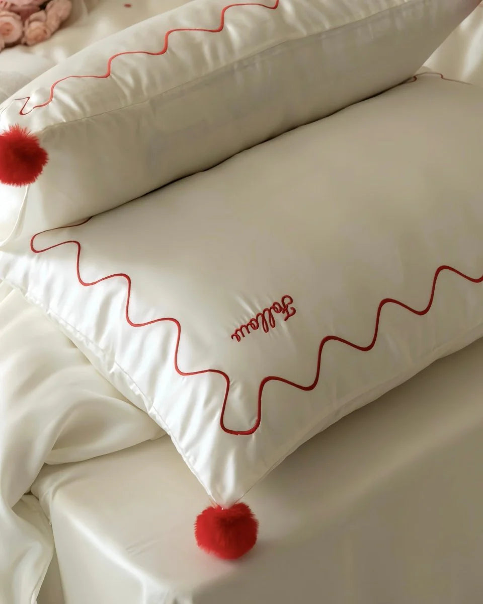 Chic Retro Polka Dot Silky Tencel Lyocell Queen Duvet Cover Set